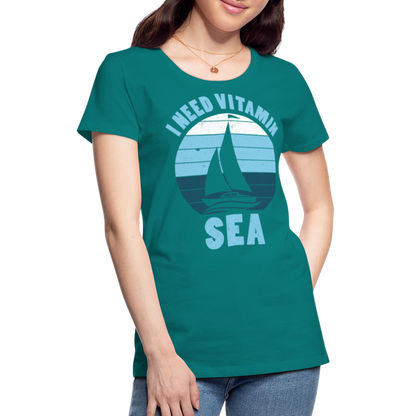 Frauen Premium T-Shirt - I need Vitamin SEA Maritim Design - Divablau