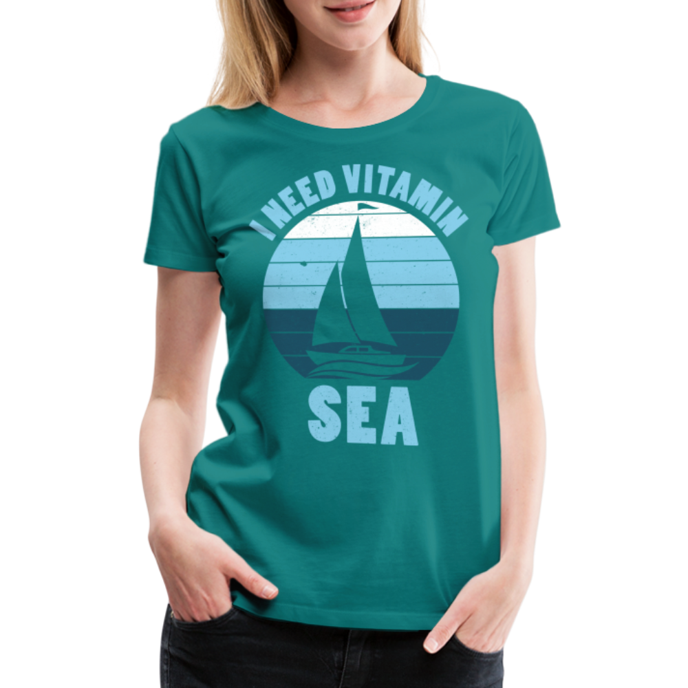 Frauen Premium T-Shirt - I need Vitamin SEA Maritim Design - Divablau