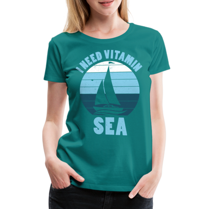 Frauen Premium T-Shirt - I need Vitamin SEA Maritim Design - Divablau