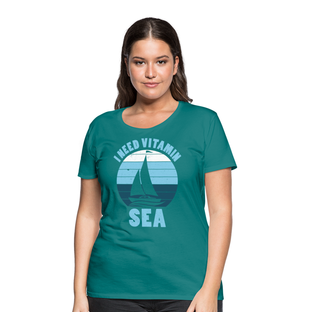 Frauen Premium T-Shirt - I need Vitamin SEA Maritim Design - Divablau