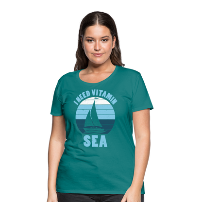 Frauen Premium T-Shirt - I need Vitamin SEA Maritim Design - Divablau