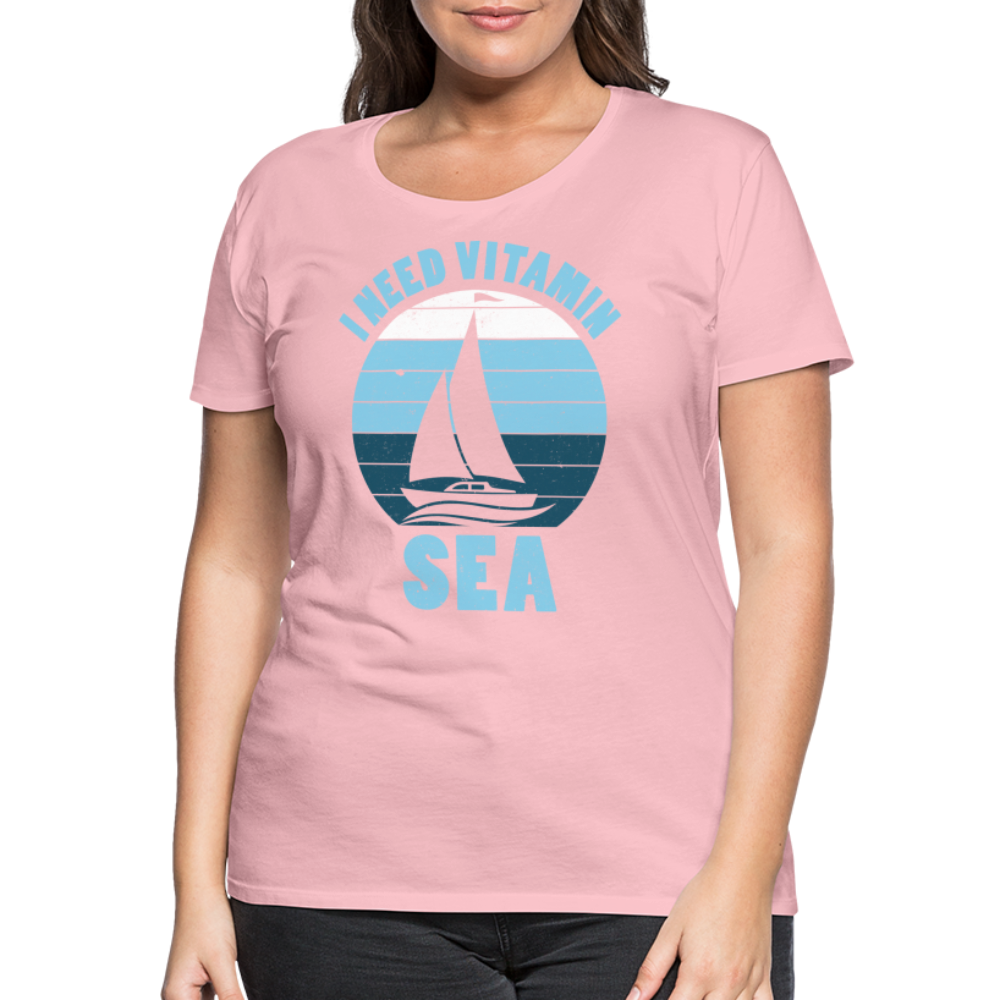 Frauen Premium T-Shirt - I need Vitamin SEA Maritim Design - Hellrosa