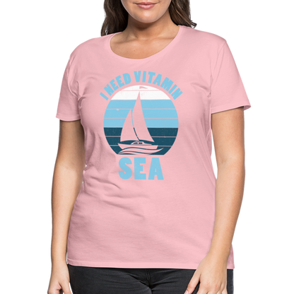 Frauen Premium T-Shirt - I need Vitamin SEA Maritim Design - Hellrosa