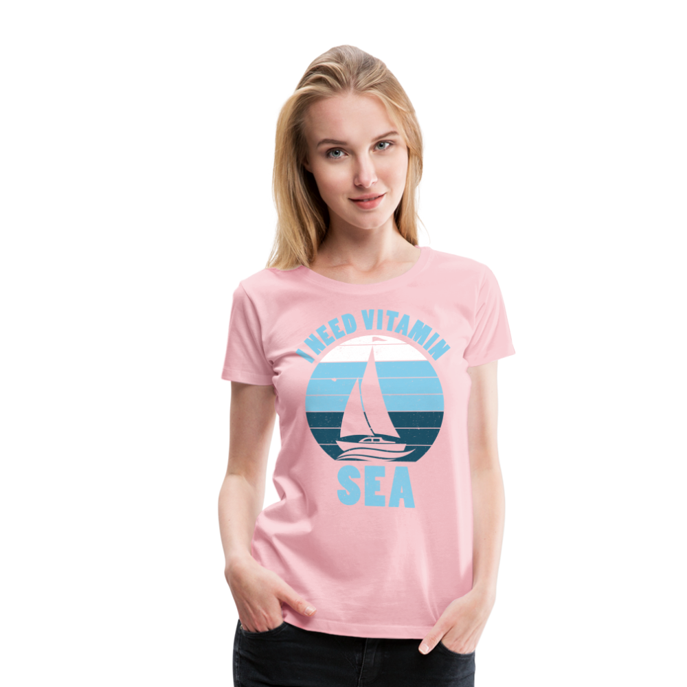 Frauen Premium T-Shirt - I need Vitamin SEA Maritim Design - Hellrosa