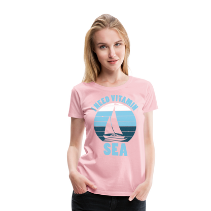 Frauen Premium T-Shirt - I need Vitamin SEA Maritim Design - Hellrosa