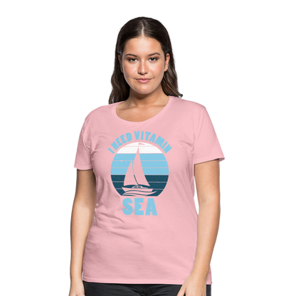 Frauen Premium T-Shirt - I need Vitamin SEA Maritim Design - Hellrosa