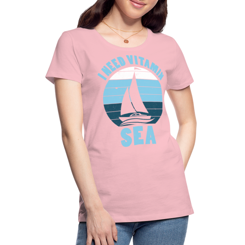 Frauen Premium T-Shirt - I need Vitamin SEA Maritim Design - Hellrosa