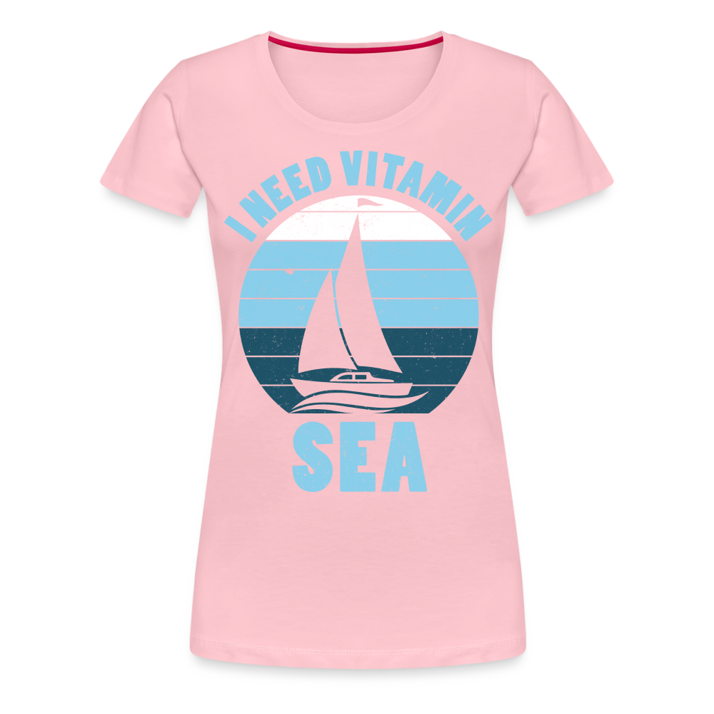 Frauen Premium T-Shirt - I need Vitamin SEA Maritim Design - Hellrosa