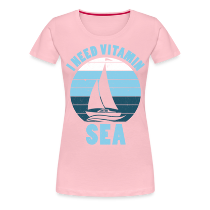 Frauen Premium T-Shirt - I need Vitamin SEA Maritim Design - Hellrosa