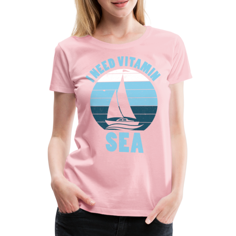 Frauen Premium T-Shirt - I need Vitamin SEA Maritim Design - Hellrosa