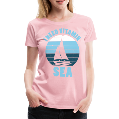 Frauen Premium T-Shirt - I need Vitamin SEA Maritim Design - Hellrosa