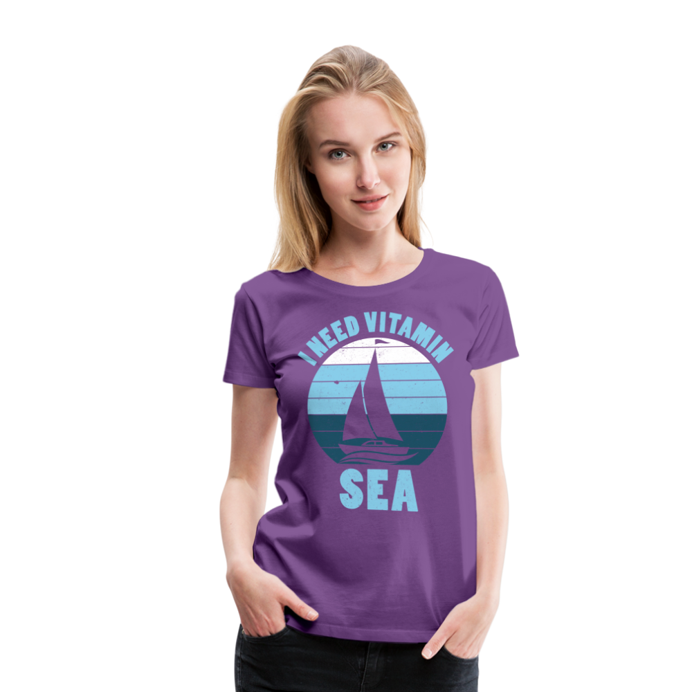 Frauen Premium T-Shirt - I need Vitamin SEA Maritim Design - Lila