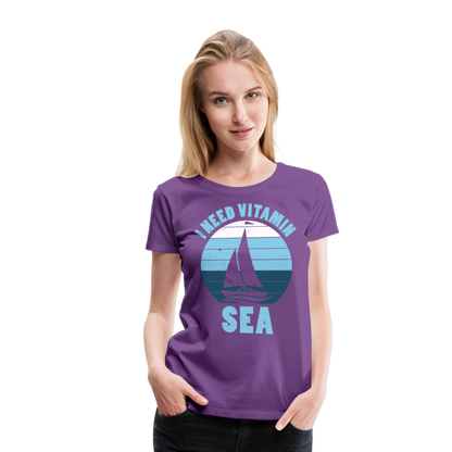 Frauen Premium T-Shirt - I need Vitamin SEA Maritim Design - Lila