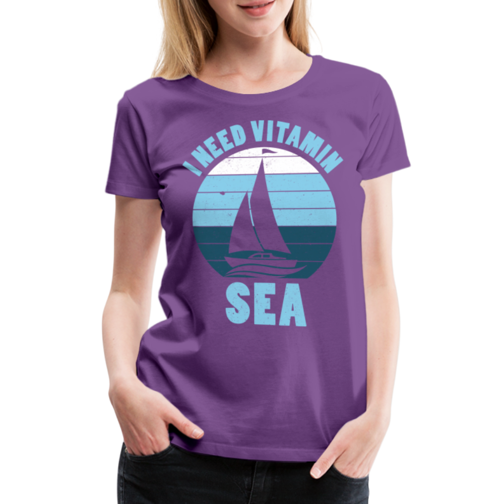 Frauen Premium T-Shirt - I need Vitamin SEA Maritim Design - Lila