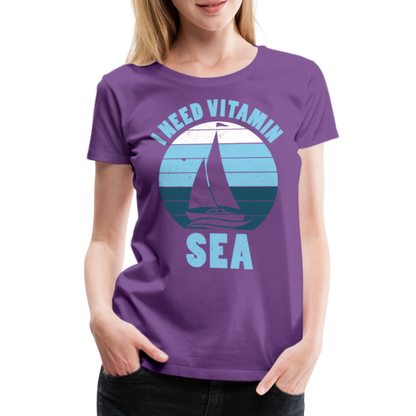 Frauen Premium T-Shirt - I need Vitamin SEA Maritim Design - Lila