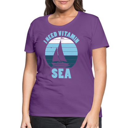 Frauen Premium T-Shirt - I need Vitamin SEA Maritim Design - Lila