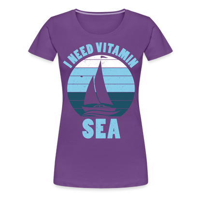 Frauen Premium T-Shirt - I need Vitamin SEA Maritim Design - Lila