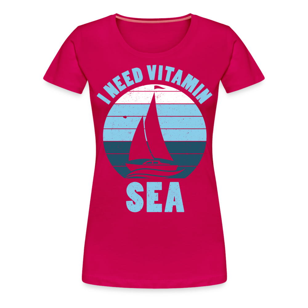 Frauen Premium T-Shirt - I need Vitamin SEA Maritim Design - dunkles Pink