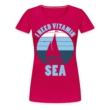 Frauen Premium T-Shirt - I need Vitamin SEA Maritim Design - dunkles Pink