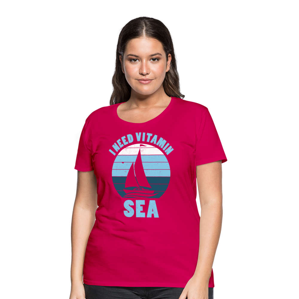 Frauen Premium T-Shirt - I need Vitamin SEA Maritim Design - dunkles Pink