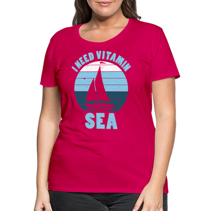 Frauen Premium T-Shirt - I need Vitamin SEA Maritim Design - dunkles Pink