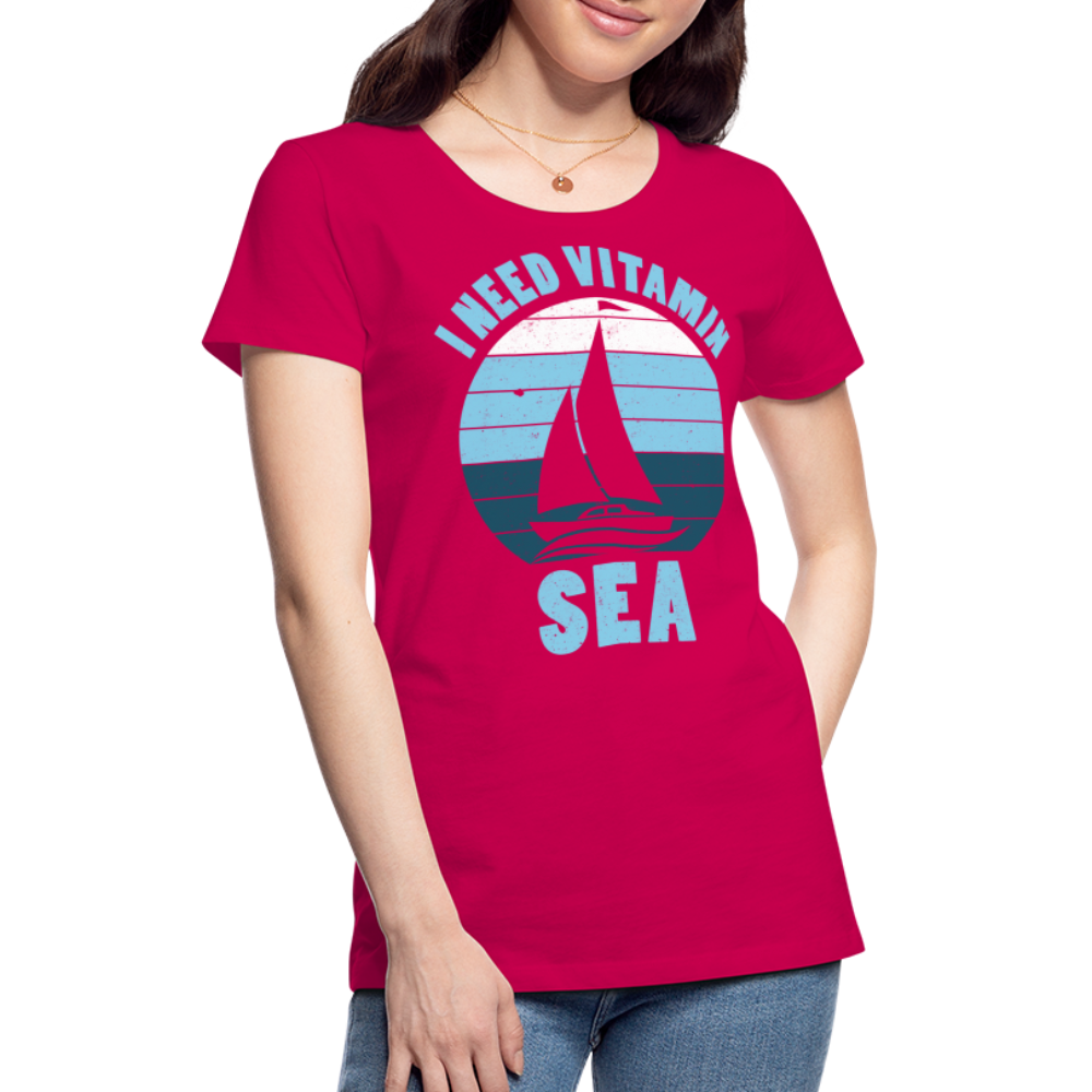 Frauen Premium T-Shirt - I need Vitamin SEA Maritim Design - dunkles Pink