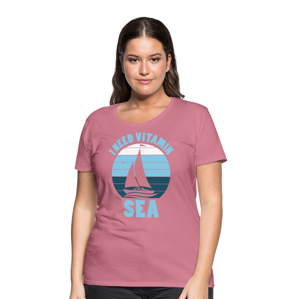 Frauen Premium T-Shirt - I need Vitamin SEA Maritim Design - Malve