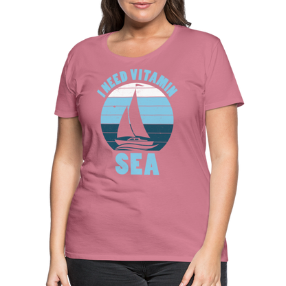 Frauen Premium T-Shirt - I need Vitamin SEA Maritim Design - Malve