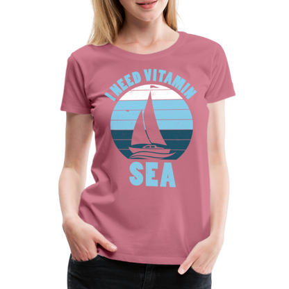 Frauen Premium T-Shirt - I need Vitamin SEA Maritim Design - Malve