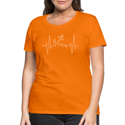 Frauen Premium T-Shirt - Anker Herzschlag Maritim Design - Orange