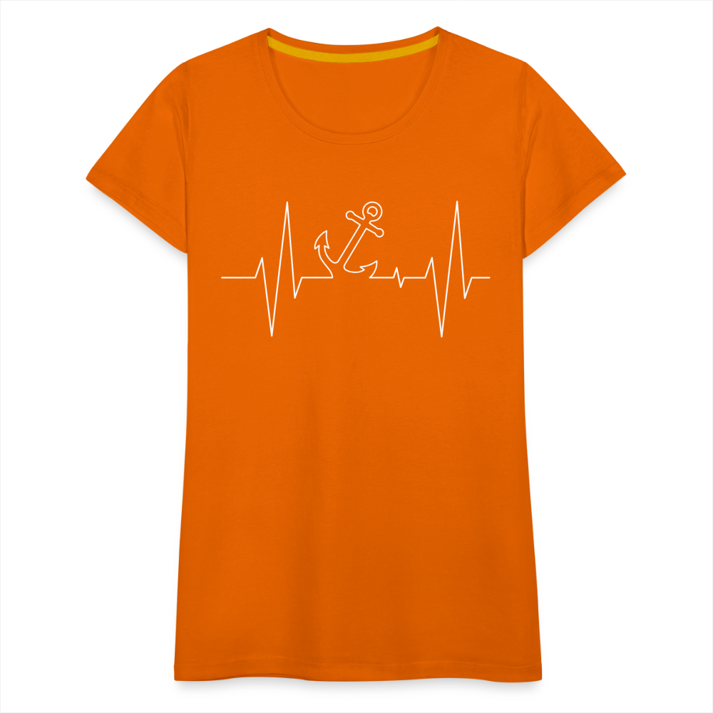 Frauen Premium T-Shirt - Anker Herzschlag Maritim Design - Orange