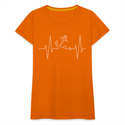 Frauen Premium T-Shirt - Anker Herzschlag Maritim Design - Orange