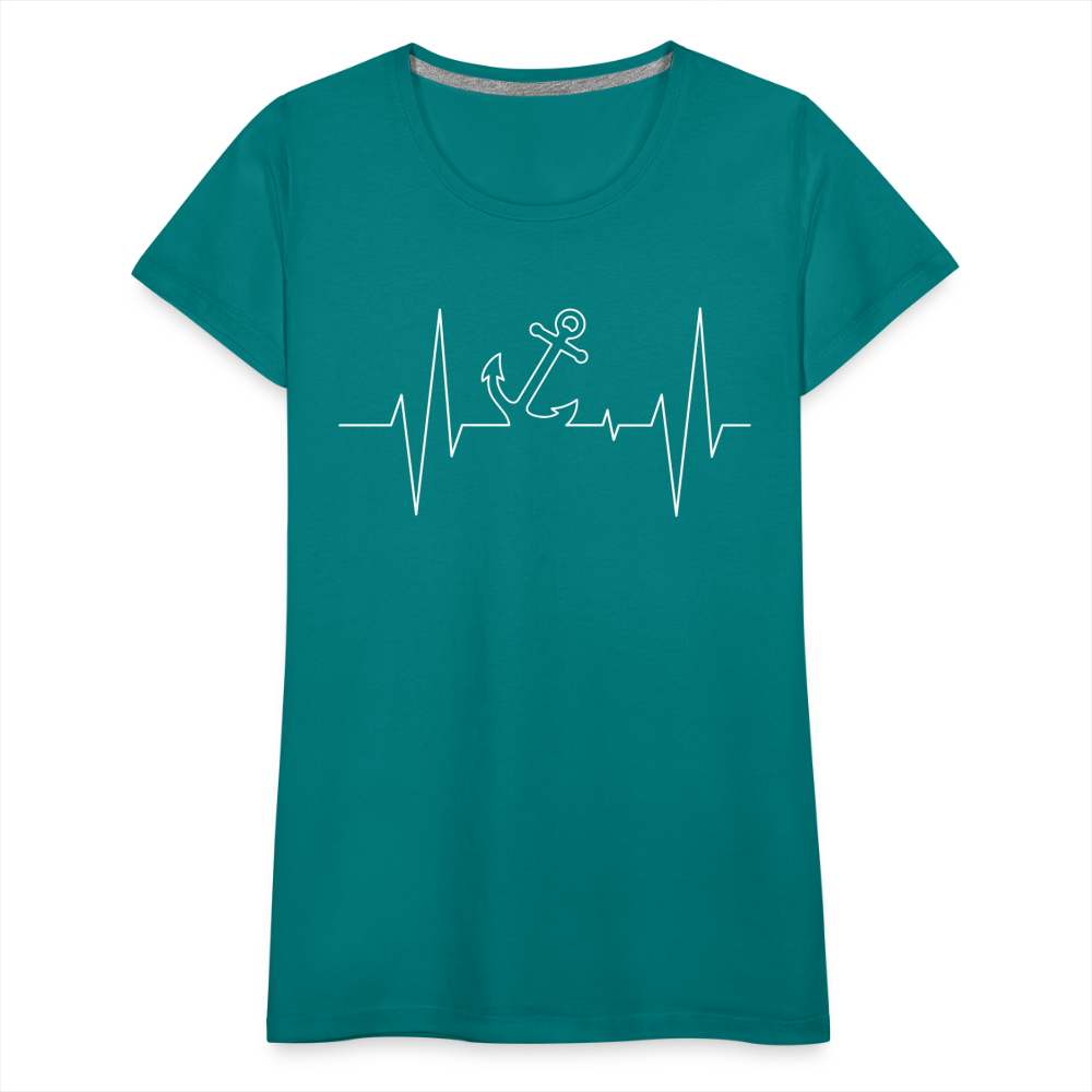 Frauen Premium T-Shirt - Anker Herzschlag Maritim Design - Divablau