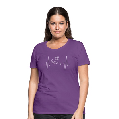 Frauen Premium T-Shirt - Anker Herzschlag Maritim Design - Lila