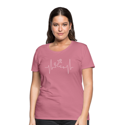 Frauen Premium T-Shirt - Anker Herzschlag Maritim Design - Malve