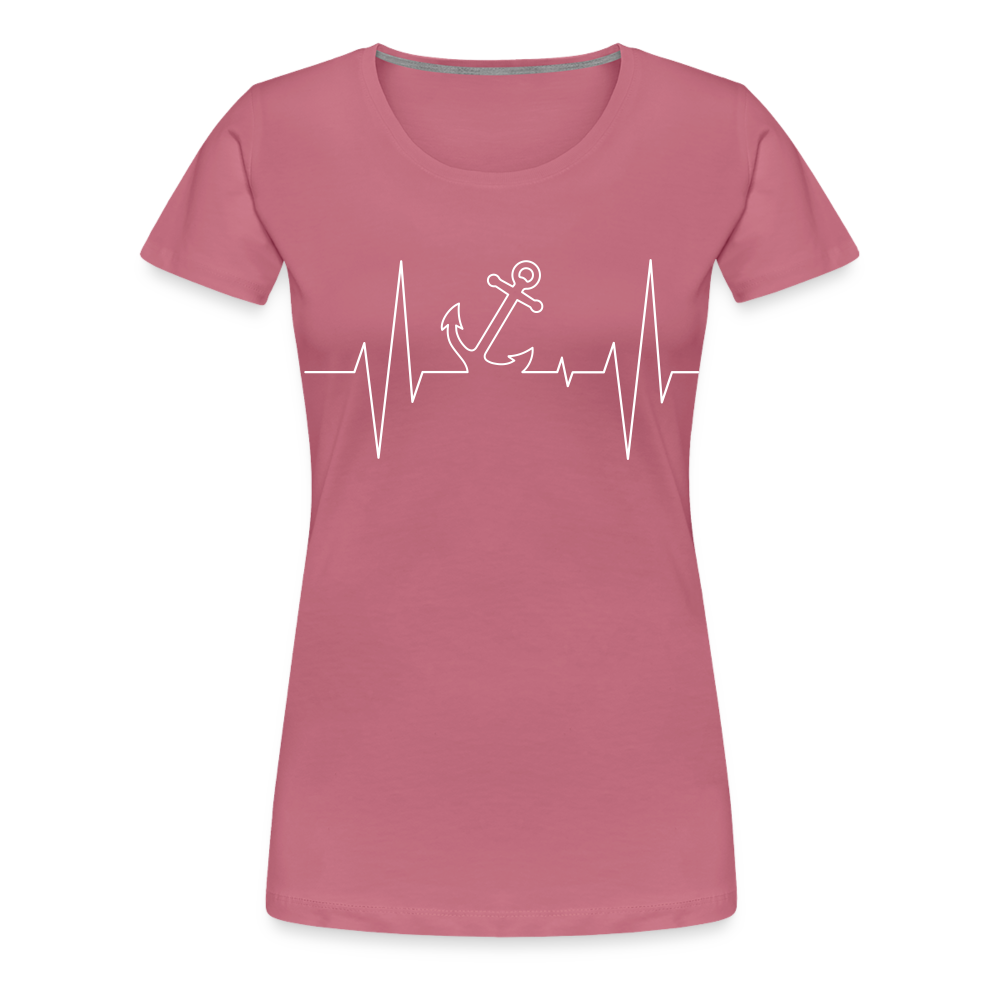 Frauen Premium T-Shirt - Anker Herzschlag Maritim Design - Malve