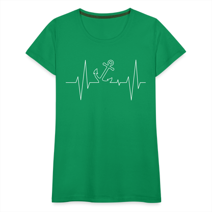 Frauen Premium T-Shirt - Anker Herzschlag Maritim Design - Kelly Green