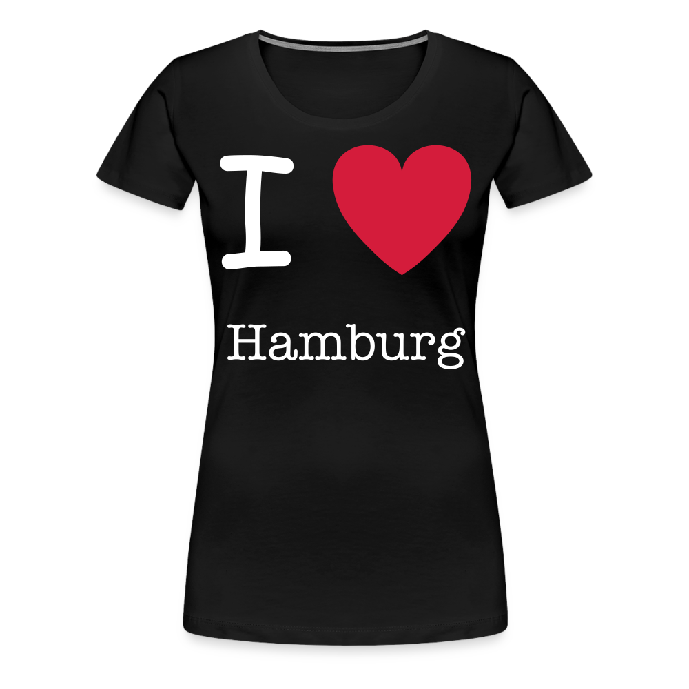 Frauen Premium T-Shirt - I Love Hamburg Maritim Spruch Design - Schwarz