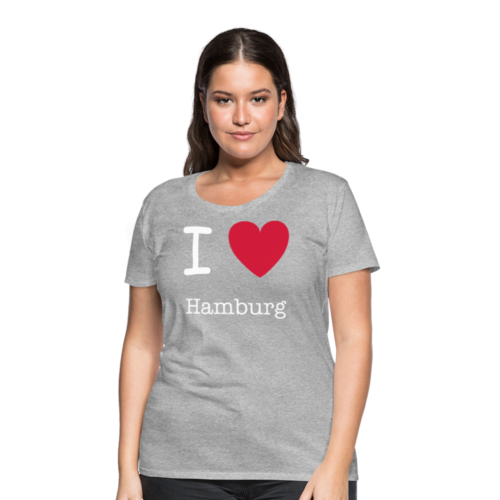 Frauen Premium T-Shirt - I Love Hamburg Maritim Spruch Design - Grau meliert