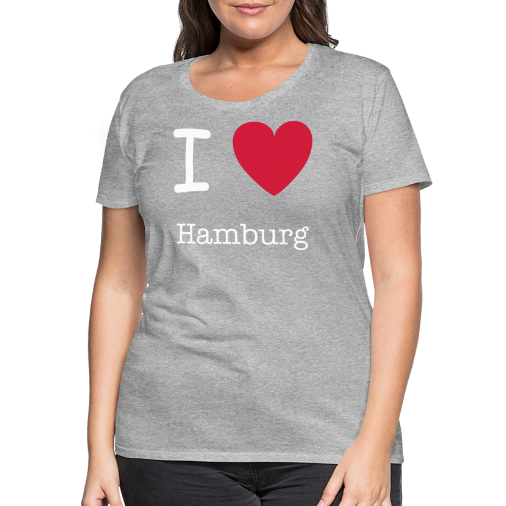 Frauen Premium T-Shirt - I Love Hamburg Maritim Spruch Design - Grau meliert