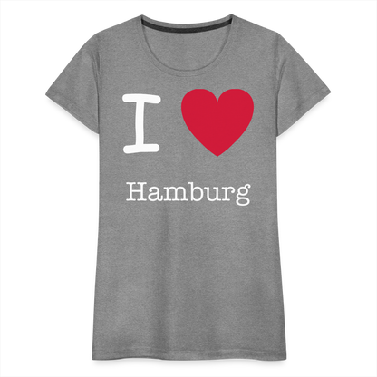 Frauen Premium T-Shirt - I Love Hamburg Maritim Spruch Design - Grau meliert