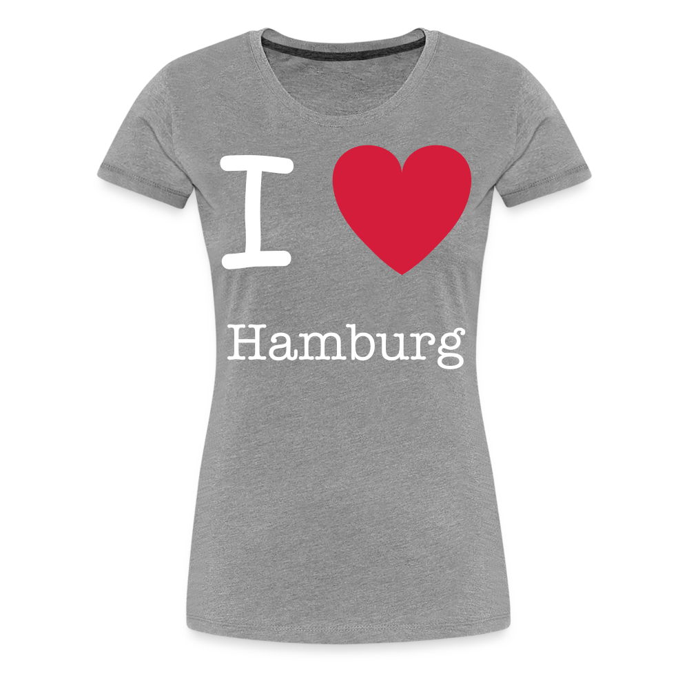 Frauen Premium T-Shirt - I Love Hamburg Maritim Spruch Design - Grau meliert