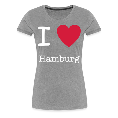 Frauen Premium T-Shirt - I Love Hamburg Maritim Spruch Design - Grau meliert