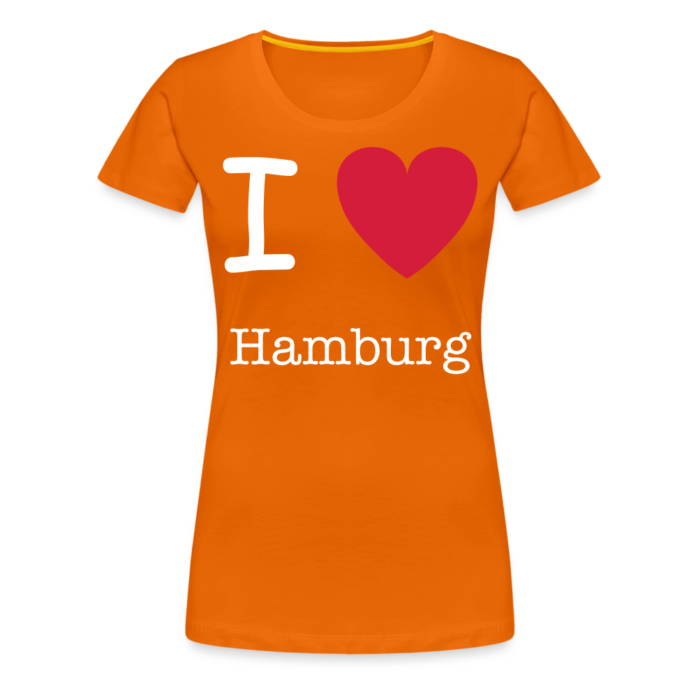 Frauen Premium T-Shirt - I Love Hamburg Maritim Spruch Design - Orange