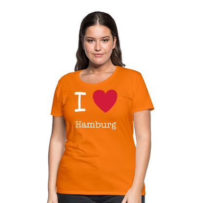 Frauen Premium T-Shirt - I Love Hamburg Maritim Spruch Design - Orange