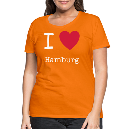 Frauen Premium T-Shirt - I Love Hamburg Maritim Spruch Design - Orange