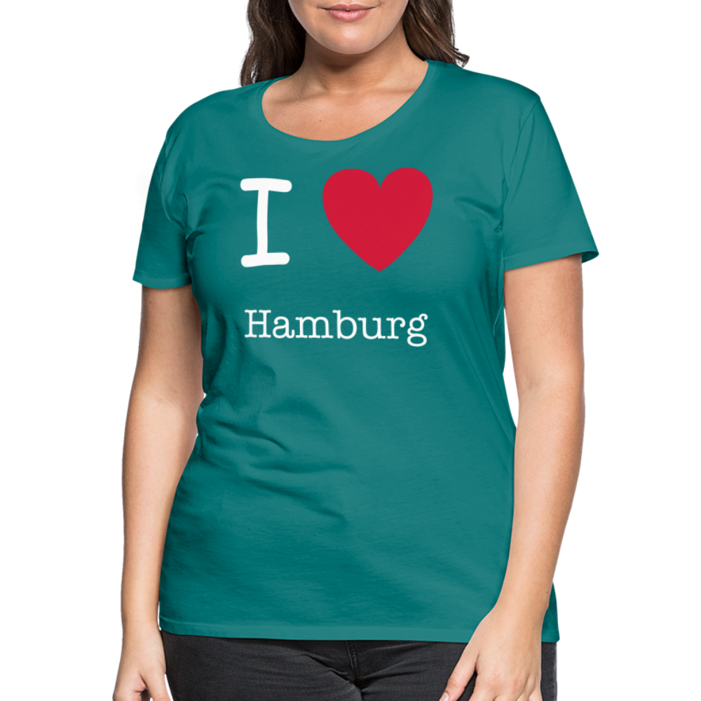 Frauen Premium T-Shirt - I Love Hamburg Maritim Spruch Design - Divablau