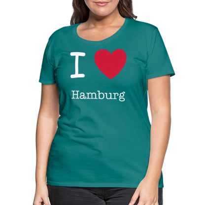 Frauen Premium T-Shirt - I Love Hamburg Maritim Spruch Design - Divablau