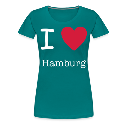 Frauen Premium T-Shirt - I Love Hamburg Maritim Spruch Design - Divablau