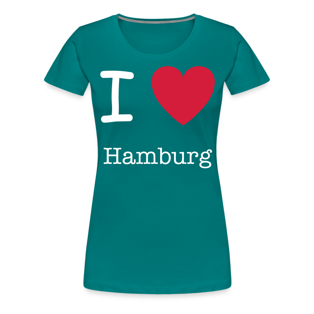 Frauen Premium T-Shirt - I Love Hamburg Maritim Spruch Design - Divablau